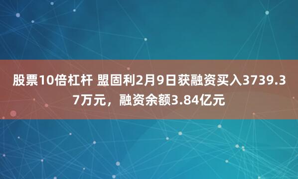 股票10倍杠杆 盟固利2月9日获融资买入3739.37万元，融资余额3.84亿元